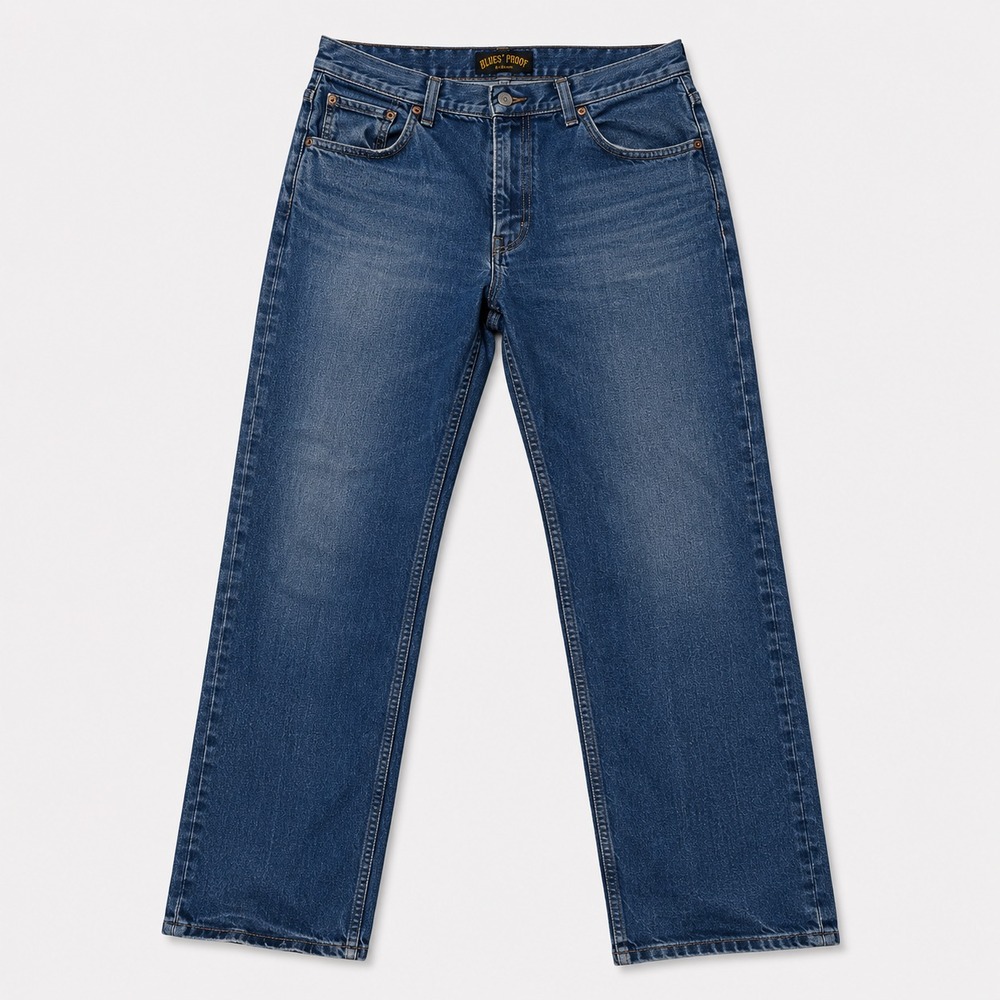 Levi's 505 Jeans Mens 34x34 Blue Straight Leg Denim Faded Distressed